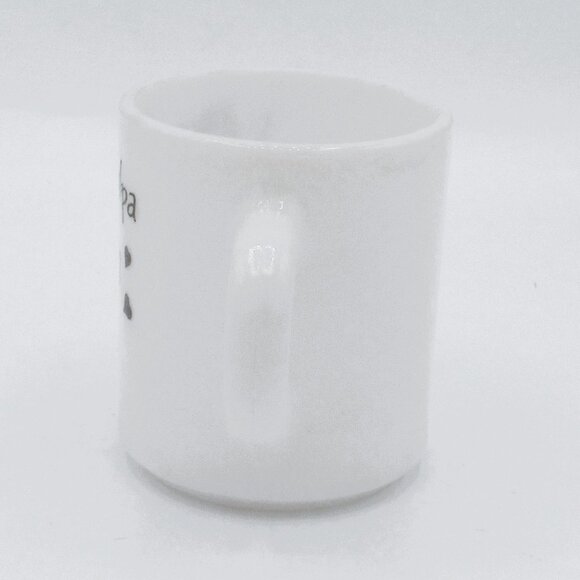 Vintage Hazel Atlas Milk Glass Mug I Love Grandpa White brown with Boy - Picture 4 of 5